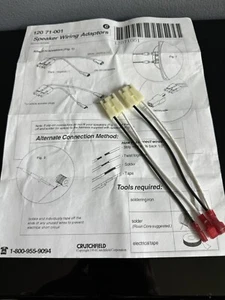 2 New Vehicle Speaker Wiring Adaptors From Crutchfield + Instructions 120 71-001 - Picture 1 of 2