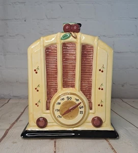 Barattolo biscotti radio stile anni 40 design Vandor Pelzman Cherry Cottage 1995 vintage! - Foto 1 di 9