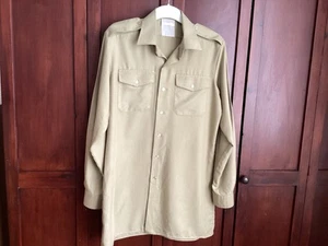 Green Military Style Shirt Size Large - Freshly Laundered - Picture 1 of 2