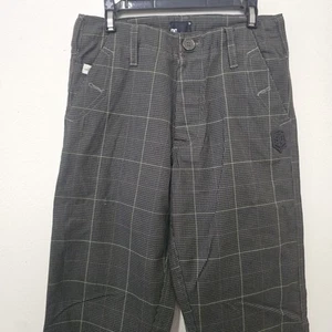 Vintage NWOT DC Shoes Regular Classic Fit Plaid Casual Pants Multi Boys Youth 25 - Picture 1 of 4