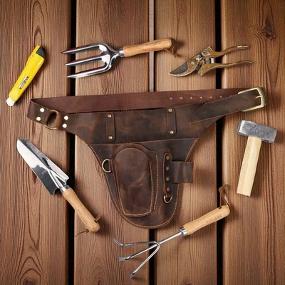 Leather Garden Tool Waist Pouch – Handmade & Durable - Image 1 of 4