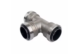 QUICKFITTING 1-1/2 in. Stainless Steel Push-to-Connect Tee Fitting - Picture 1 of 10