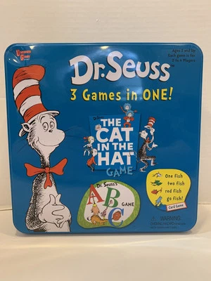 Dr. Seuss 3 Games In One The Cat in the Hat One Fish,Two Fish And ABC Card Game - Image 1 of 4