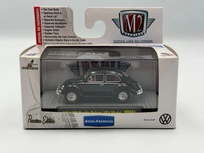 M2 Auto-Thentics 1954 Volkswagen Beetle Deluxe, Black, VWS01, 1:64, NIB - Image 1 of 4