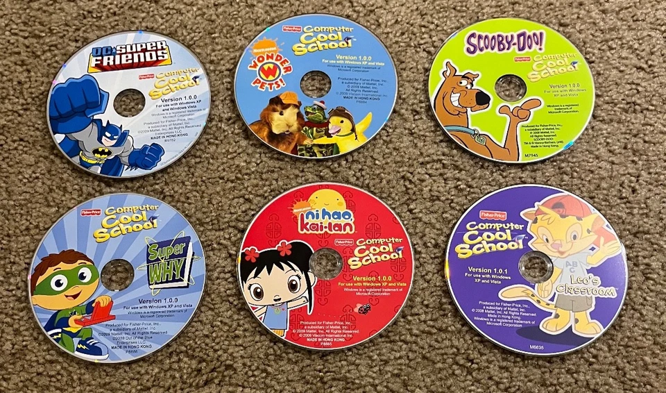 Fisher-Price Computer Cool School Software Lot - Six different games! - Image 1 of 1