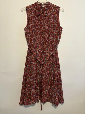 nanette lepore dress 16 Floral Belted Fit Flare Boho Hippie Pink Vacation Beach - Image 1 of 4