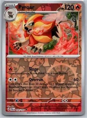 Pyroar - 032/193 Reverse Holo SV02: Paldea Evolved NM - Image 1 of 2