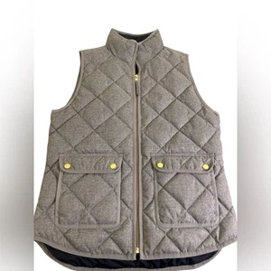 J. CREW Down Diamond Quilted Excursion Puffer Vest Women's Small Gray - Picture 1 of 11