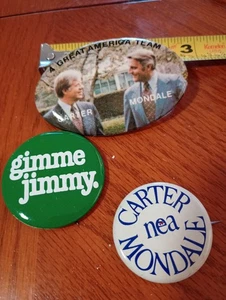 3 Carter Mondale Vintage Campaign Buttons von 1976 - Bild 1 von 5