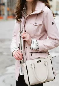 Michael Kors Blush Rose Pink Anorak Rain Spring Hood Coat XS X Small 0 2 - Picture 1 of 8