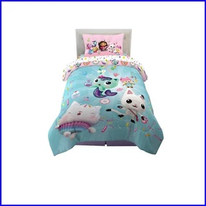 Super Soft Gabby’s Dollhouse Bedding Set - 4-Piece Twin Size with Cartoon Theme - Picture 1 of 8