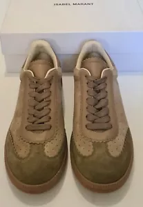 Isabel Marant Bryce Gamuza Cuero Con Cordones Tenis Entrenadores Taupe Reino Unido 8 UE 41 - Imagen 1 de 7
