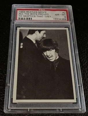 PSA 8 Ringo Starr Rookie Card 1964 The Beatles Movie #2 Topps A Hard Days Night - Image 1 of 2