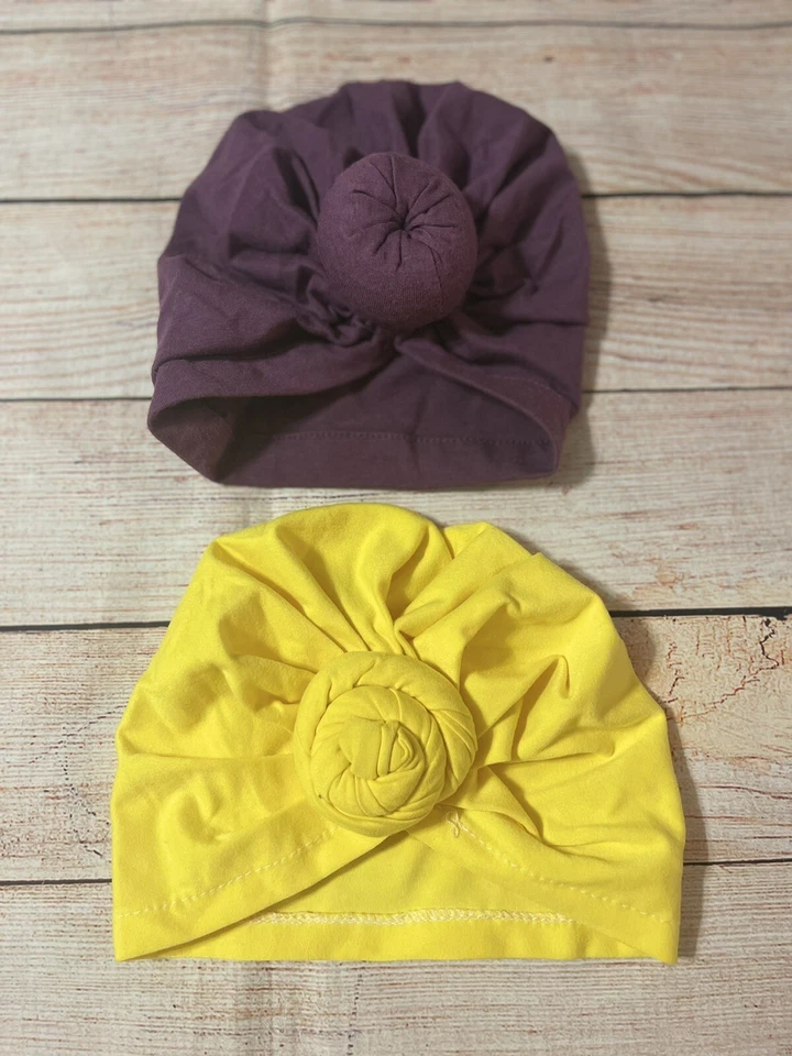 2 turbantes morados y amarillos para niñas  Foto 1 de 1