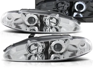 Faros para Mitsubishi Eclipse 1995 1996 VR-1390 Angel Eyes Faros Cromo - Imagen 1 de 1