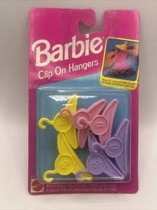 Barbie Clip on Hangers 1993- Rare #65008 pink,yellow, and purple- 6 NIB - Picture 1 of 13