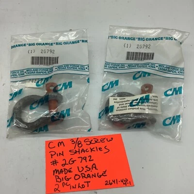 C M Screw Pin Shackles, 3/8”, USA, 2G792 ( 2 Pc In Lot) 2641- Vid-4-1