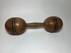 Antique Wooden Dumbbell Vintage Wright and Ditson Hand Weight 1 Lb