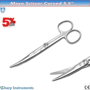Mayo Scissor Curved Sharp Chamfered Blades 5.5'' - 14 cm Surgical Instruments - Bild 1 von 2
