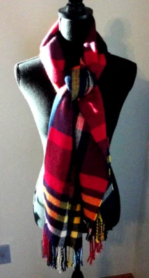 Chal/bufanda American Eagle súper suave estampado a cuadros con flecos 76 X 16 pulgadas Foto 1 de 4