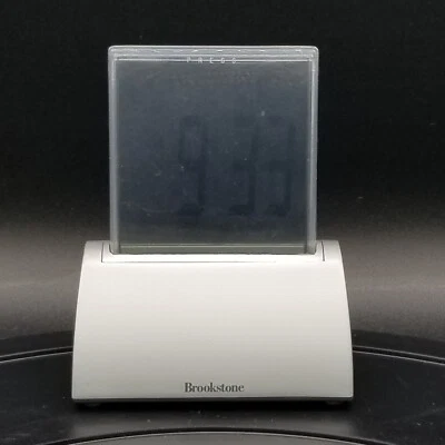Brookstone Alarm Clock Touchscreen Diecast Temperature Date Clear LCD Battery - Image 1 of 4
