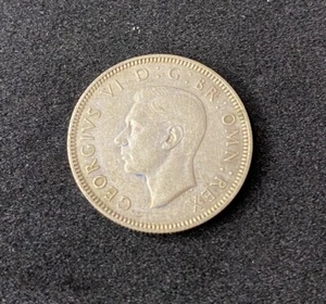 1940 Great Britain Shilling 0.5000 Silver ASW 0.0909 Oz Free Shipping - Picture 1 of 2
