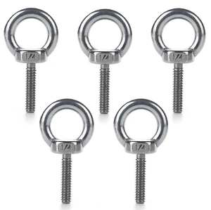 5 Pieces Stainless Steel 304 1/4 - 20 x 1 inch Lifting Ring Eye Bolt - Picture 1 of 6