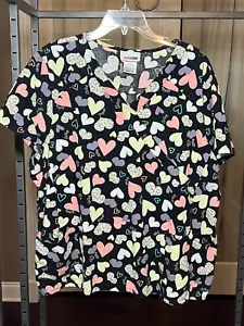 Scrubstar Uniform Scrubs Top with Hearts Perfect for Valentine's Ladies 2X - Picture 1 of 9