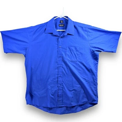 Edwards Button Up Shirt Mens Size XL Blue Short Sleeve Casual Cotton Poly - Image 1 of 4