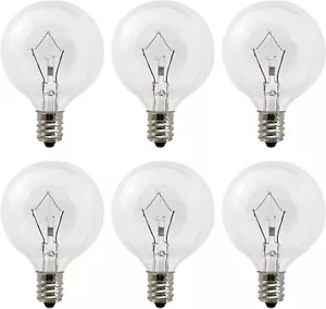 Wax Warmer Bulbs 6 Pack, G50 25 Watt Light Bulbs for Full Size Scentsy Warmers - Picture 1 of 7