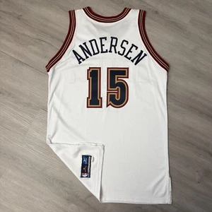 CHRIS ANDERSON 2002-03 Denver Nuggets Pro Cut Jersey 42 +4 Reebok Game Team NBA - Picture 1 of 9