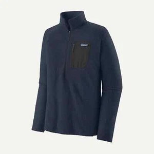*NUOVO CON ETICHETTE*Patagonia Maglione Uomo Taglia Media R1 Air Zip Collo Pile -Nuovo Navy - Foto 1 di 5