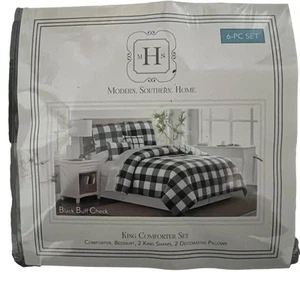 Modern. Southern. Home Buffalo Check Comforter Set King Size - Picture 1 of 4