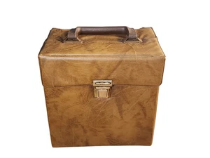 Braun Kunstleder 45 U/min 7 Zoll Vinyl Schallplatte Tragetasche Tragetasche - Bild 1 von 8