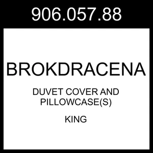 Copripiumino e federa IKEA BROKDRACENA bianco/nero King 906.057.88 - Foto 1 di 1