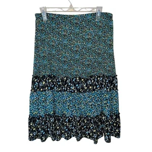Falda midi Notations para mujer grande vintage Y2K Cottagecore en capas floral pradera - Imagen 1 de 5