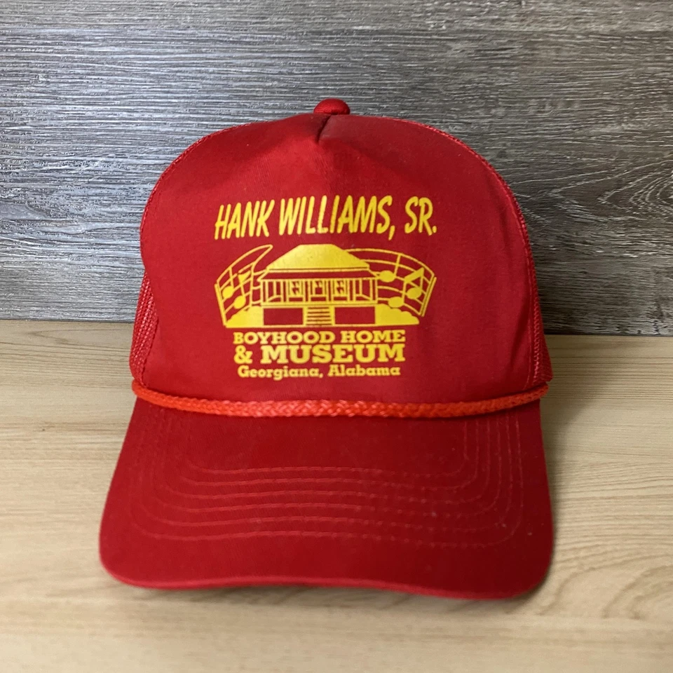 VINTAGE Hank Williams Sr Hat Cap Snap Back Mesh Trucker Country Music Museum 80s - Image 1 of 4