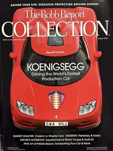Robb Report Collection Magazine AUG 2005 Koenigsegg Car Collection Watches - Imagen 1 de 4