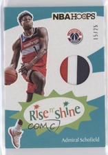 2019-20 NBA Hoops Rise N Shine Memorabilia Prime /25 Admiral Schofield Rookie RC