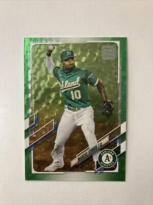 2021 Topps Series 1 Marcus Semien Green Ice Parallel Prizm /499 Athletics #276 - Picture 1 of 2