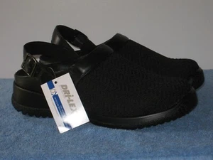 New Women's Drew Savannah Black Wavy Stretch Fabric/Leather Casual Clogs 7W - Picture 1 of 9