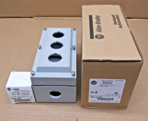 ALLEN BRADLEY 800H-3HZ4R HEAVY DUTY PUSHBUTTON ENCLOSURE 3-HOLE 30MM (4 AVAIL) - Picture 1 of 5