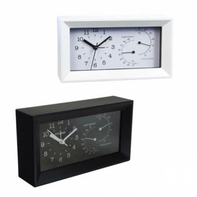 Polaroid Clock Alarm Thermo/Hygrometer New Homeware Furnishing Weather Analogue - Image 1 of 2