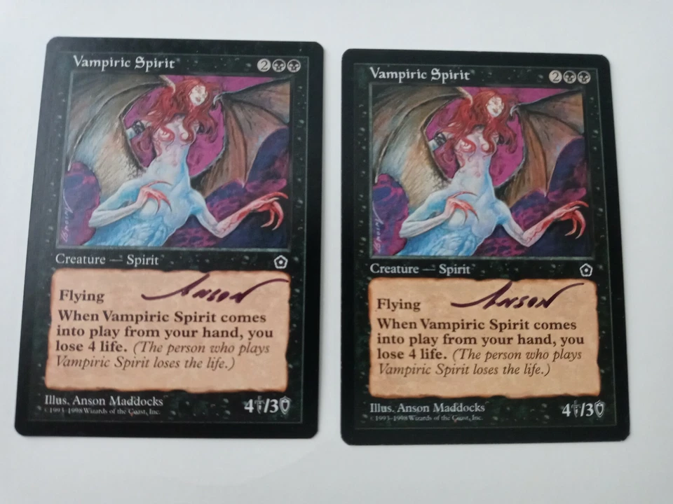 Vampiric Spirit x1 Portal Ed 2nd Age Signed  by Anson Maddocks  MTG - Image 1 of 1