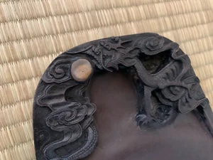 Duan Inkstone Dragon and Moon Caving Calligraphy Tankei Shodo natural stone - Picture 1 of 17
