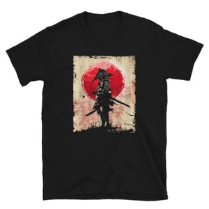 Vintage Japanese Samurai Fan Bushido Warrior Japan Sword Parchment T-Shirt Gift - Picture 1 of 5