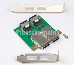 2Ports Mini SAS SFF-8088 To 36Pin SFF-8087 PCBA Female Adapter Card+PCI Bracket - Picture 1 of 12