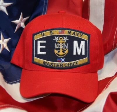 NAVY RATING EM MASTER CHIEF NAVY HAT PATCH - Image 1 of 4