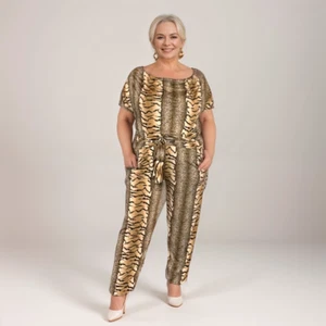ROCKTHOSECURVES DAMEN JUMPSUIT ÜBERGRÖSSE TIGERDRUCK ÜBERGRÖSSE OFF SHOUL - Bild 1 von 4