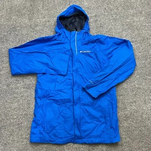 Columbia Omni-Tech Boys Jacket Size L (14/16) Blue Hooded Full Zip - Picture 1 of 10